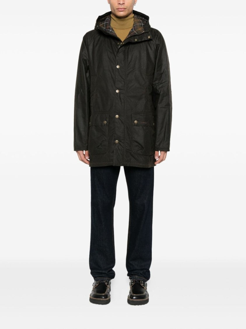 Barbour Durable Waxed Cotton Jacket With Tartan Lining