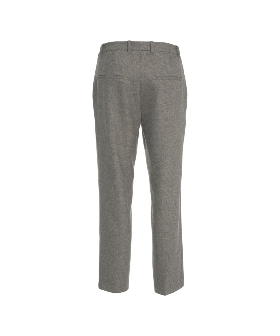 Cambio Cropped Trousers With Gold Button Detail And Tailored Fit