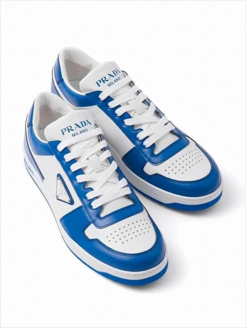 Prada Low-Top Sneakers With Perforated Panels And Triangular Logo