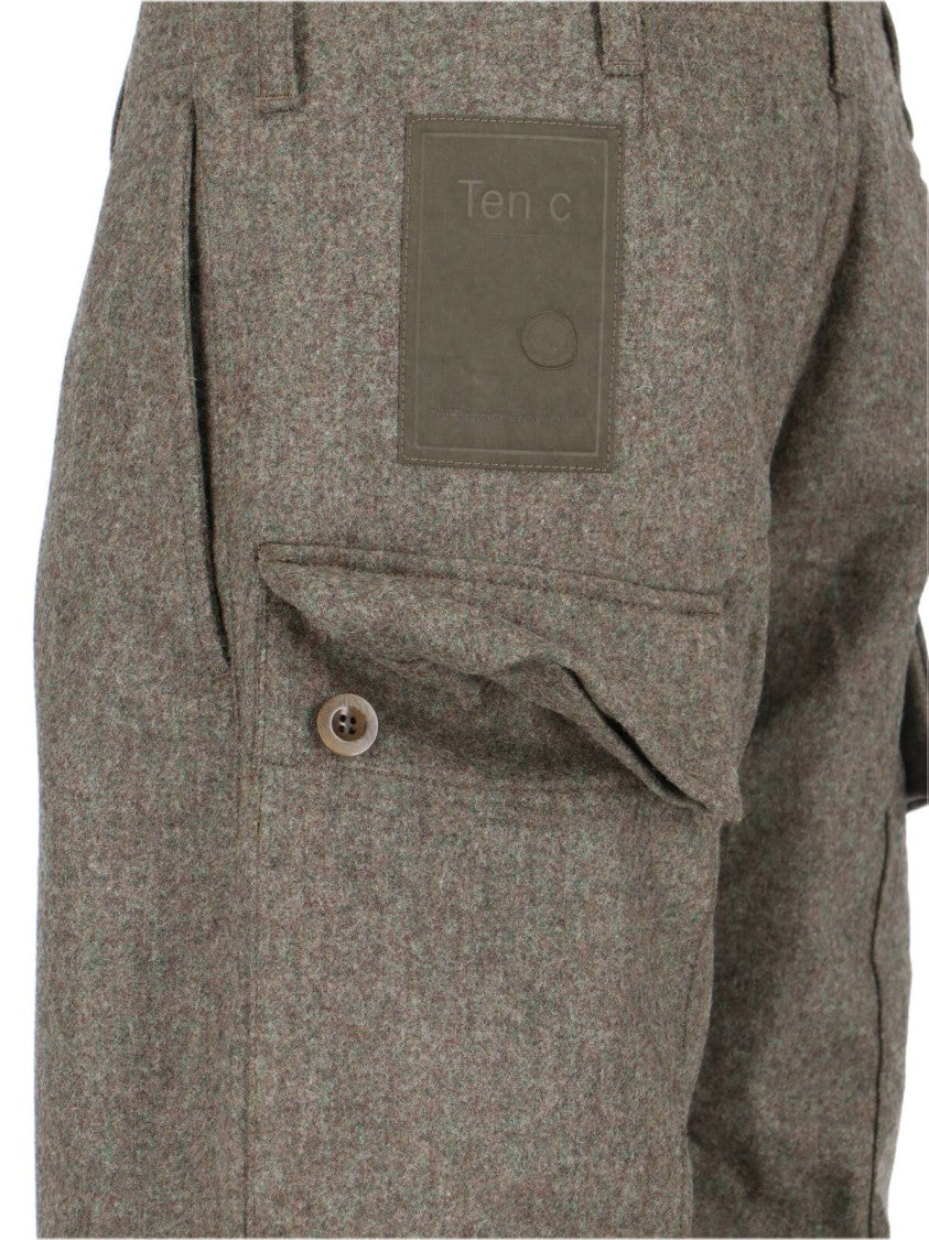 Ten C Cargo Pants In Grey Wool Blend
