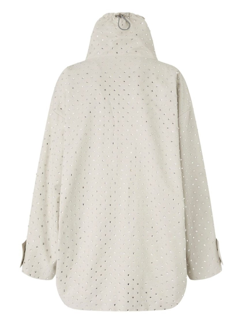 Pinko Tailored Gray Parka With Perforated Design