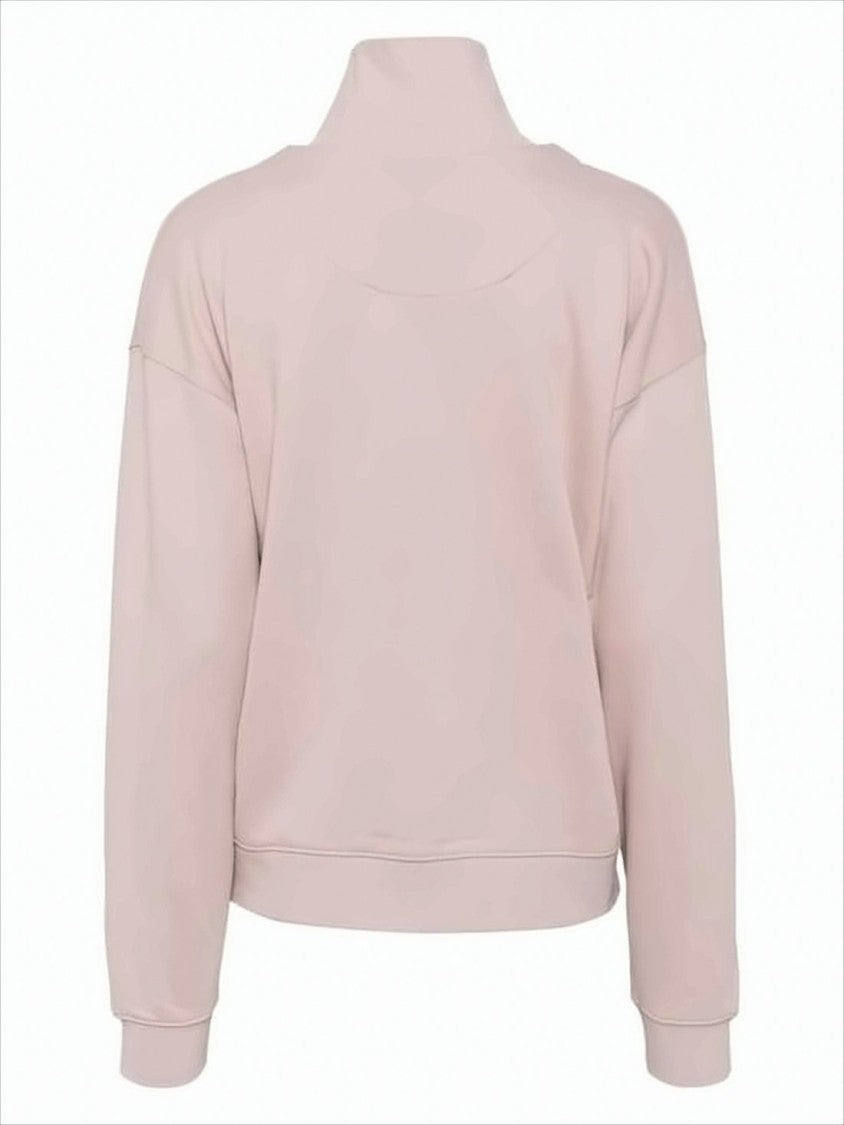 Maison Kitsuné Soft Light Pink Turtleneck Pullover With Half-Zip Closure