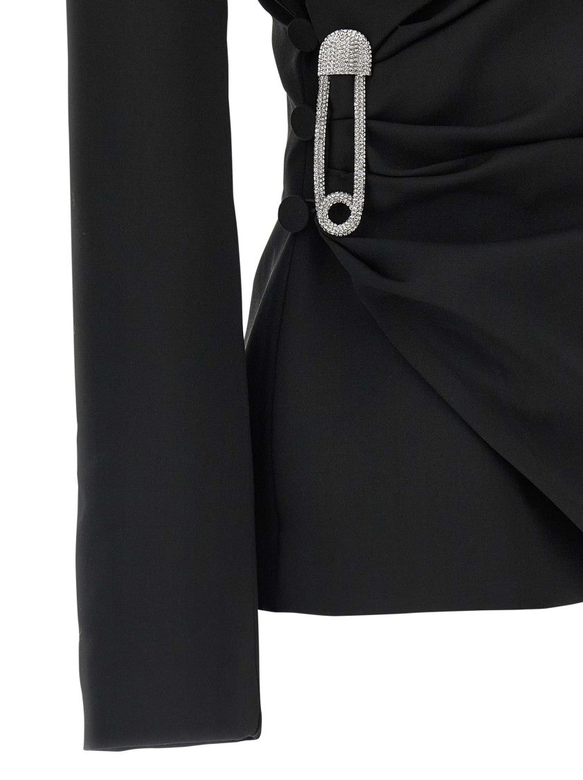 Giuseppe Di Morabito Black Wool Canvas Asymmetrical Blazer
