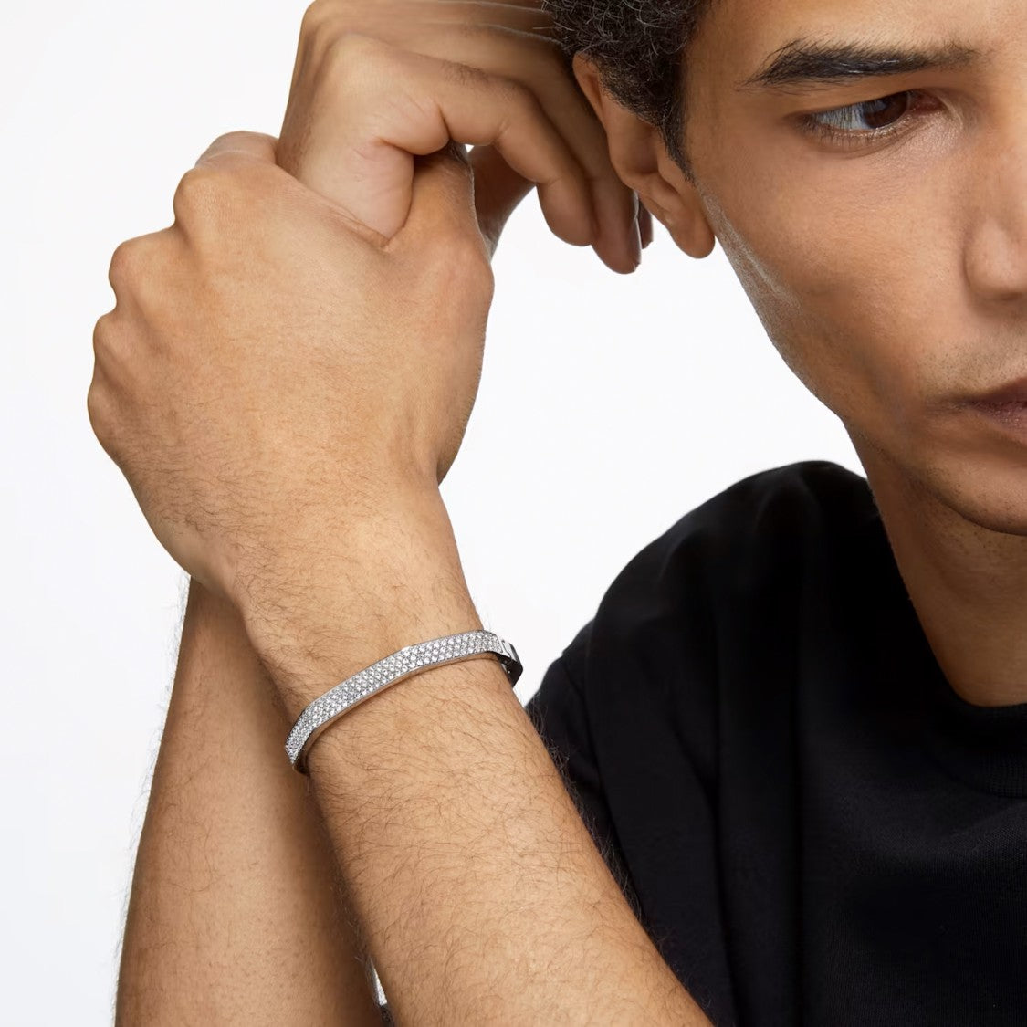 Swarovski Octagonal Bangle With Precision-Cut Pavé Crystals