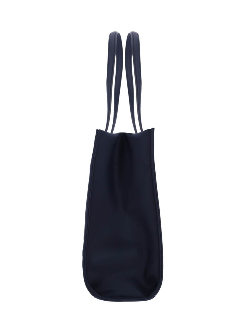 Tory Burch Navy Recycled Nylon Tote With Leather Accents