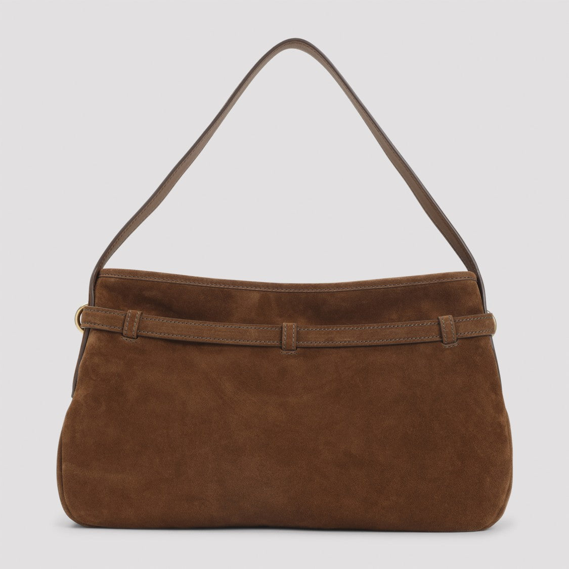 Miu Miu Medium Suede Handbag With Gold-Tone Clasp