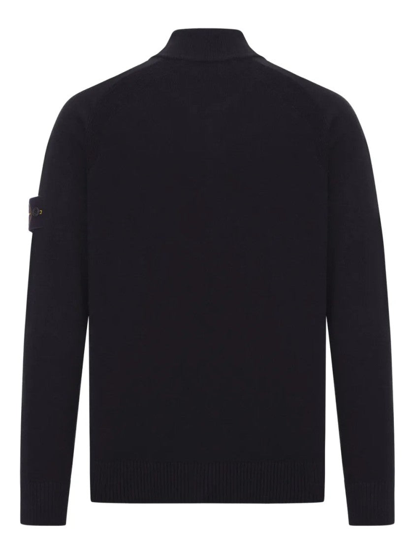 Stone Island Zip-Neck Wool Cardigan