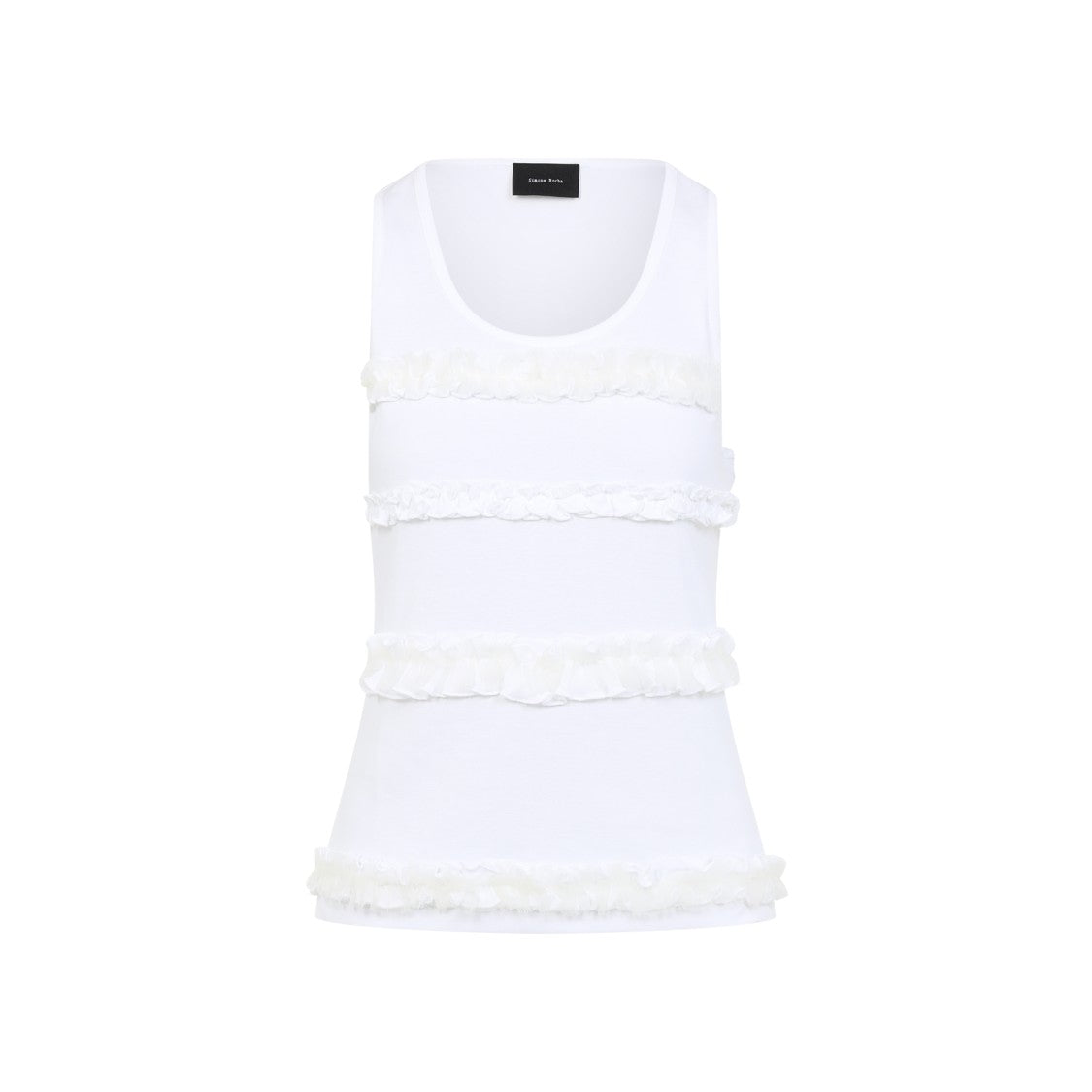 Simone Rocha Fitted Ruffle Frill Tank Top