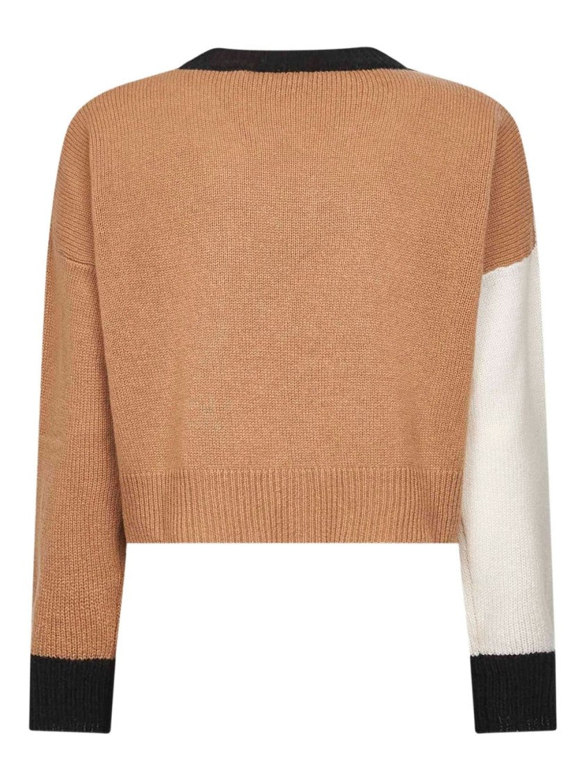 Marni Cropped Color-Block Sweater With Textured Knit Design