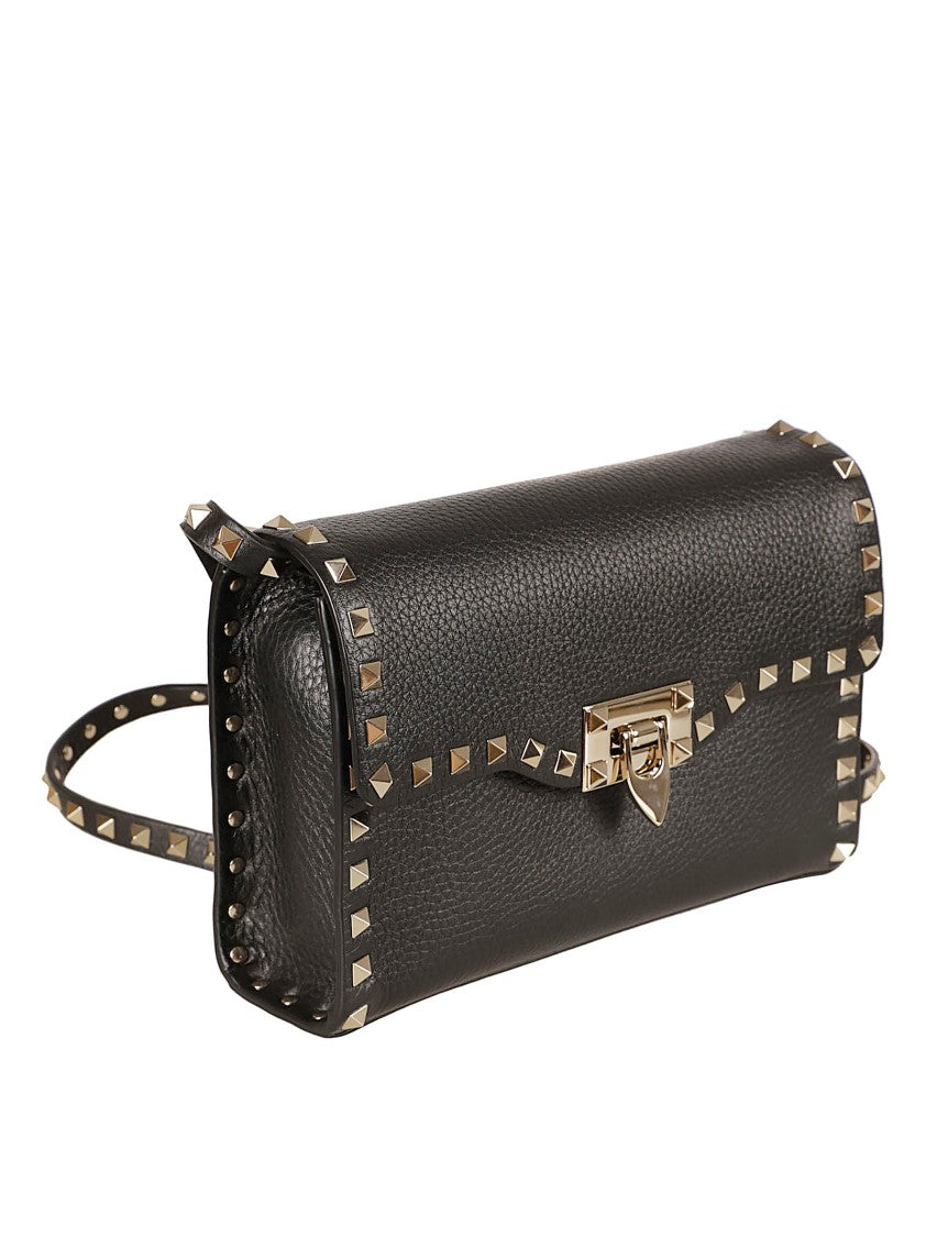 Valentino Garavani Structured Black Calf Leather Bag