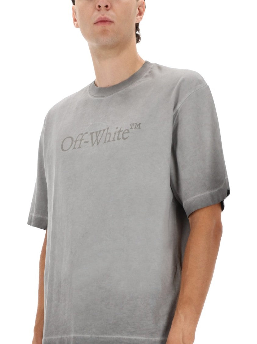 Off-White Washed Grey Loose-Fit T-Shirt