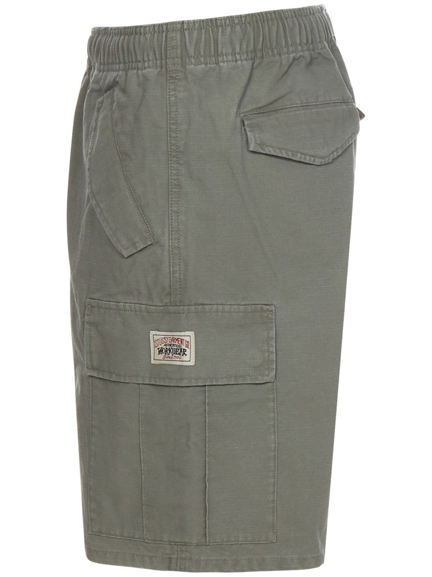 Stussy Olive Enzyme Wash Cargo Shorts