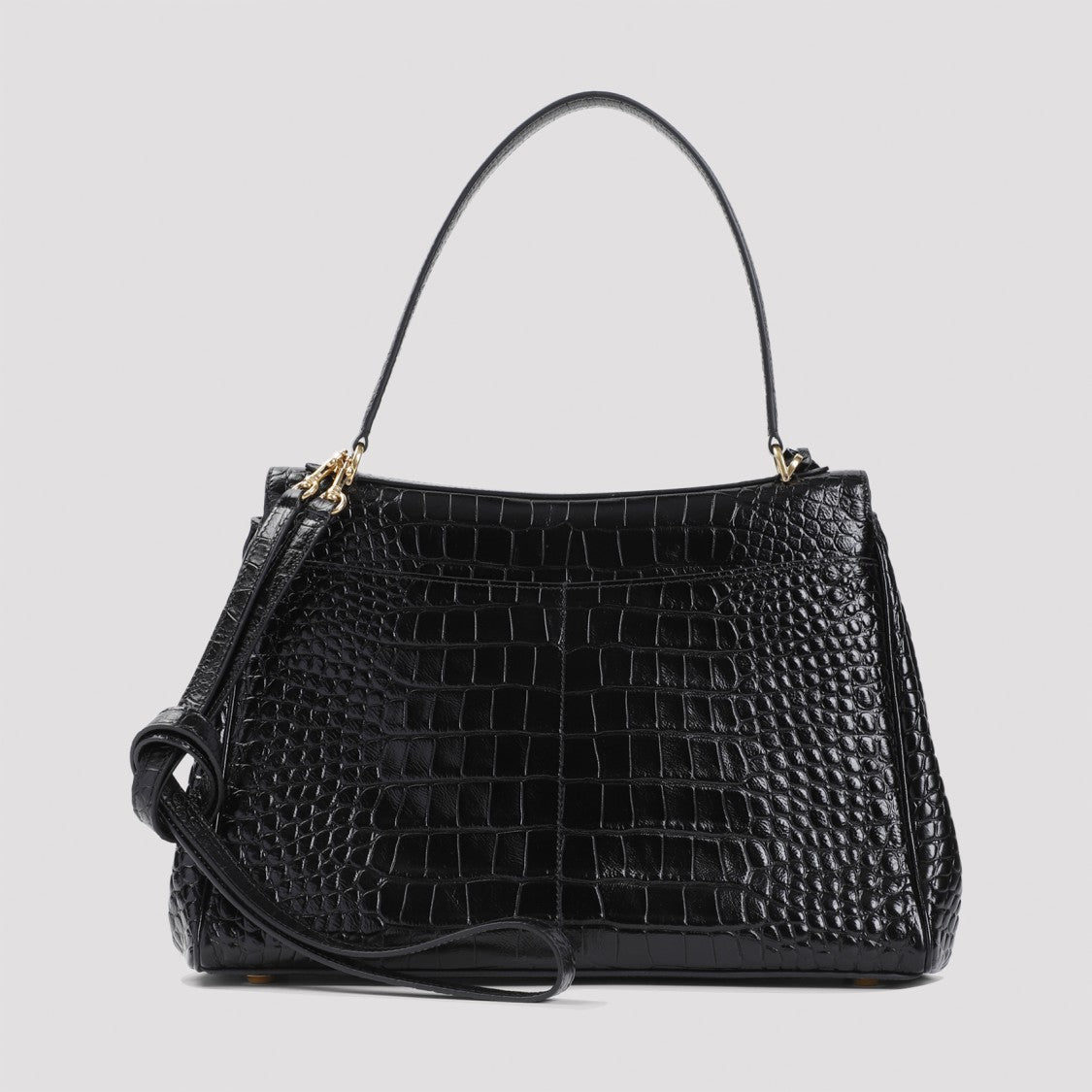 Balenciaga Crocodile-Embossed Calf Leather Shoulder Bag