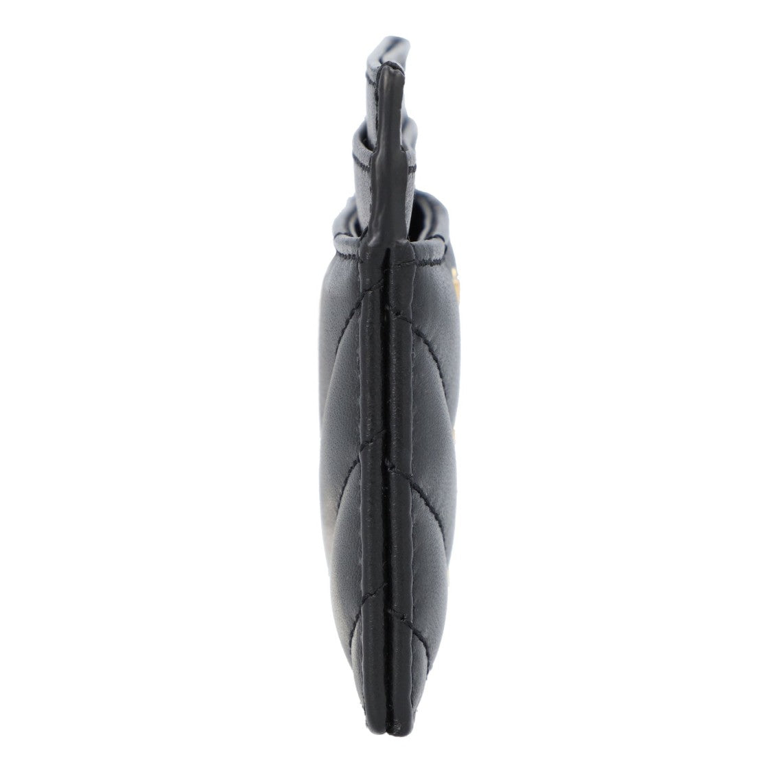 Saint Laurent Cassandre Matelassé Card Case In Lambskin Black