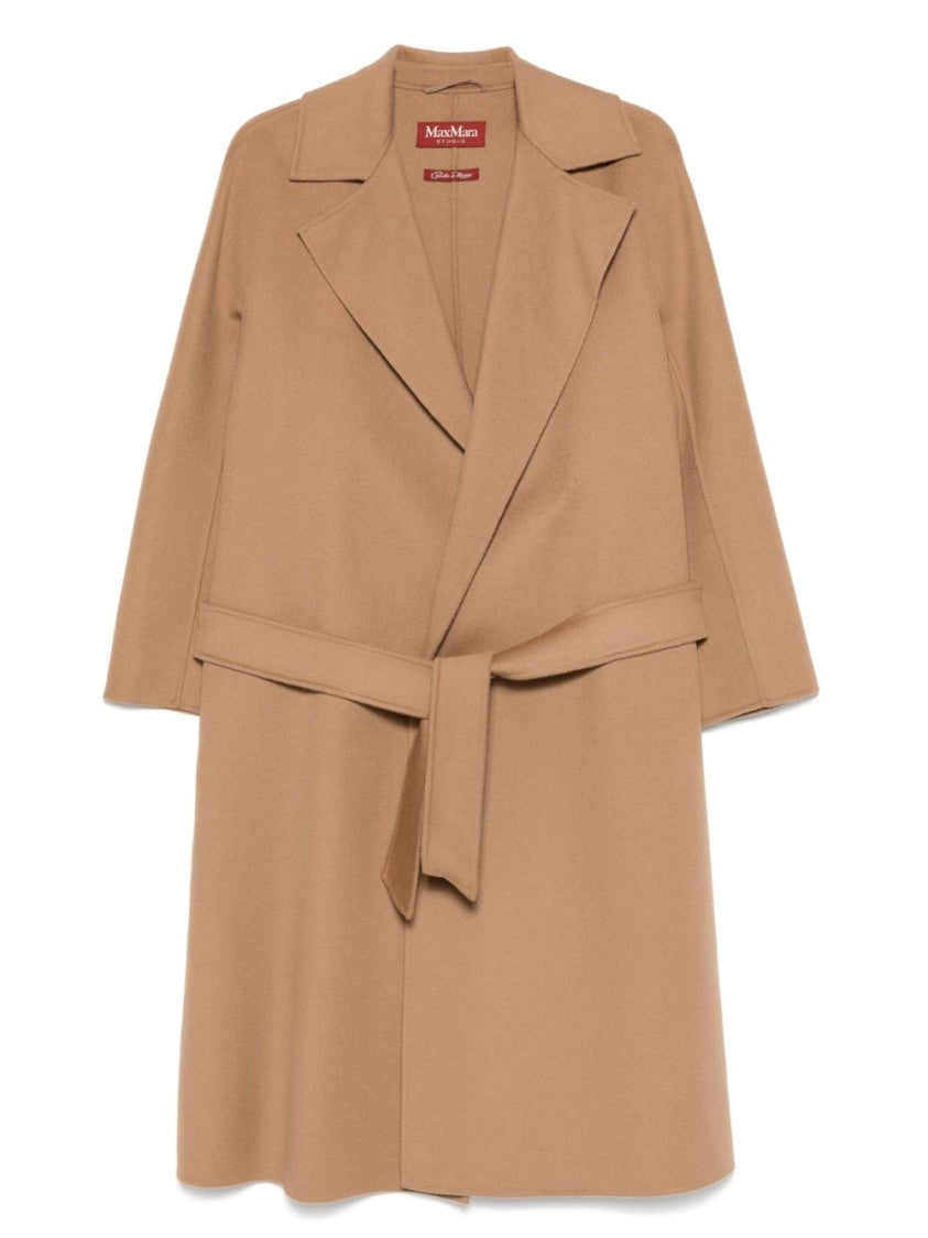 Max Mara Camel Brown Coat With Open Front