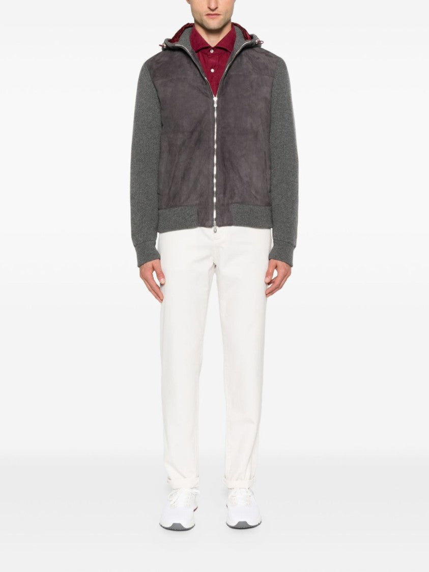 Brunello Cucinelli Suede And Knit Coat