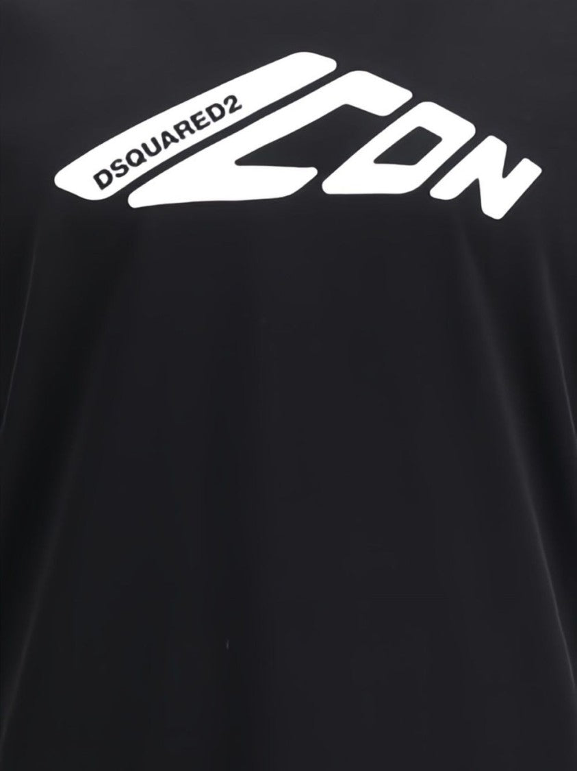 Dsquared2 Short Sleeve Cotton T-Shirt With Bold Logo Print