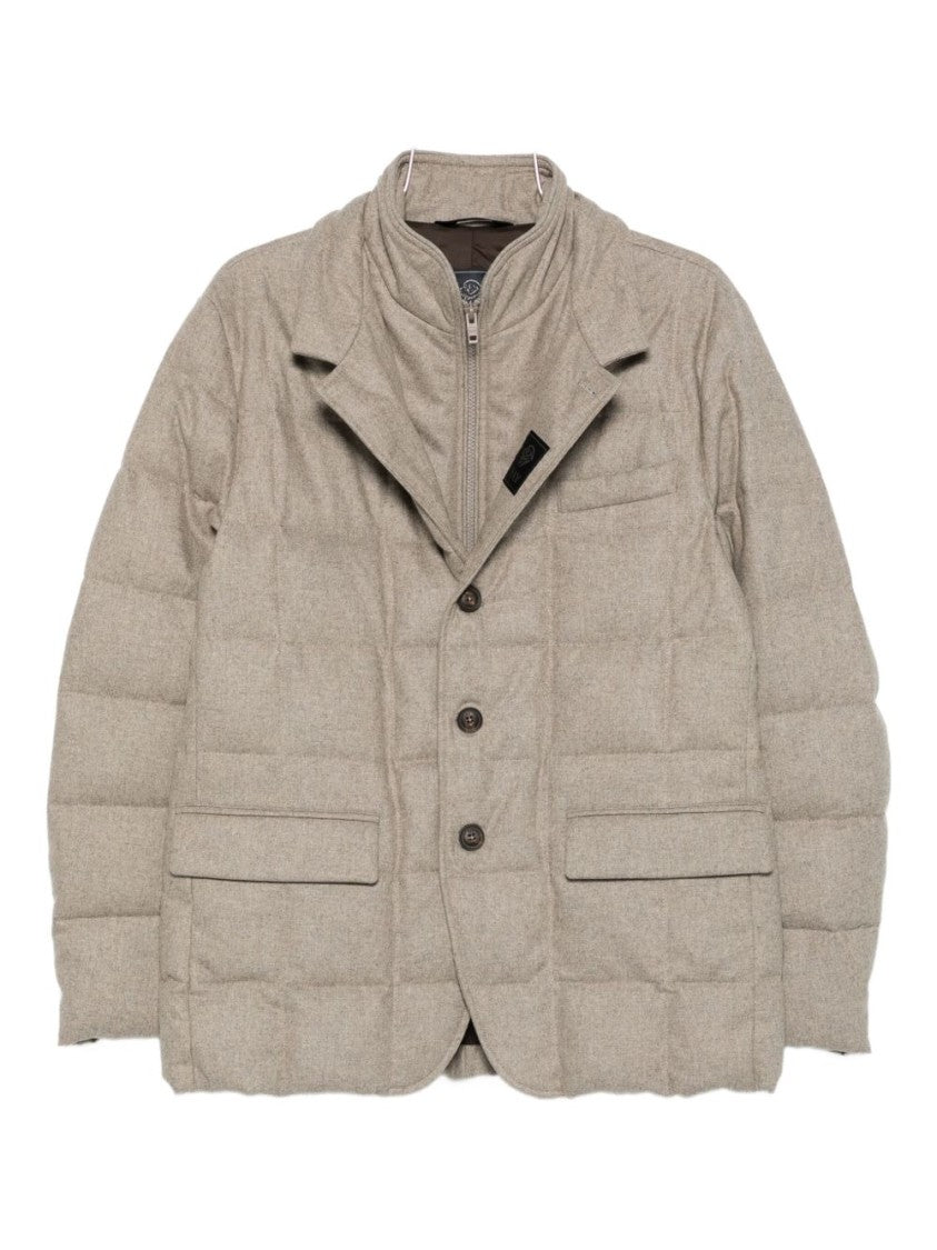 Fay Quilted Grey Jacket With Structured Silhouette