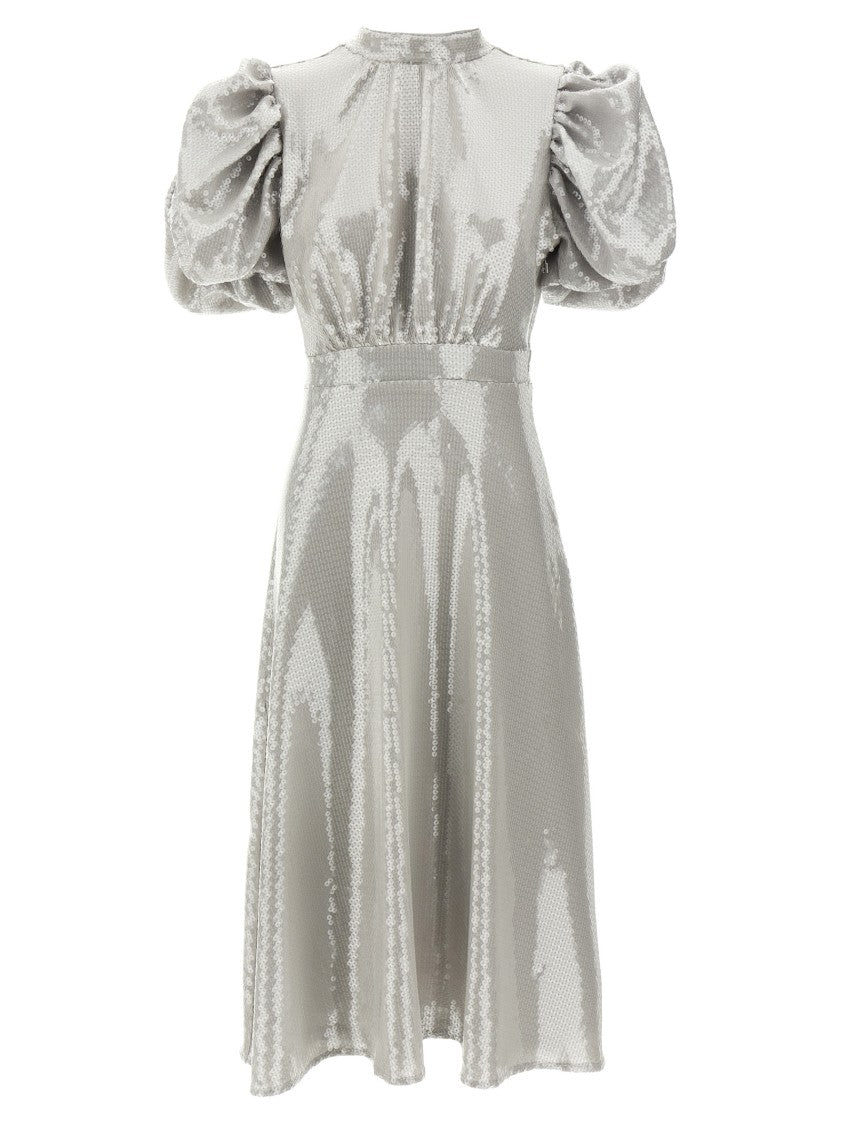 Rotate Birger Christensen All-Over Sequin Midi Dress With Ribbon Fastenings