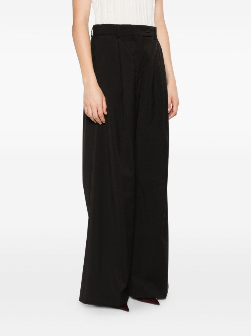 Sportmax High-Waisted Wide-Leg Trousers With Pleated Front