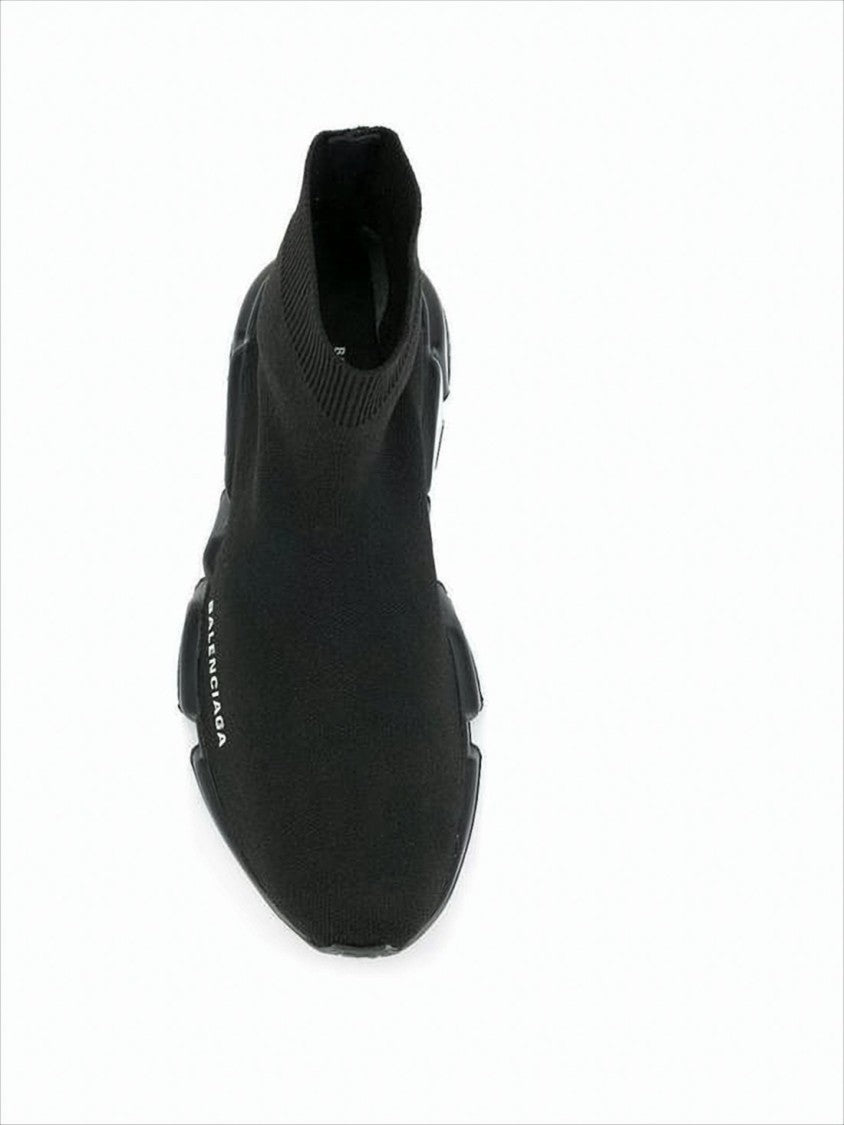 Balenciaga Sock-Style Black Sneakers With Chunky Sole And Textured Detailing