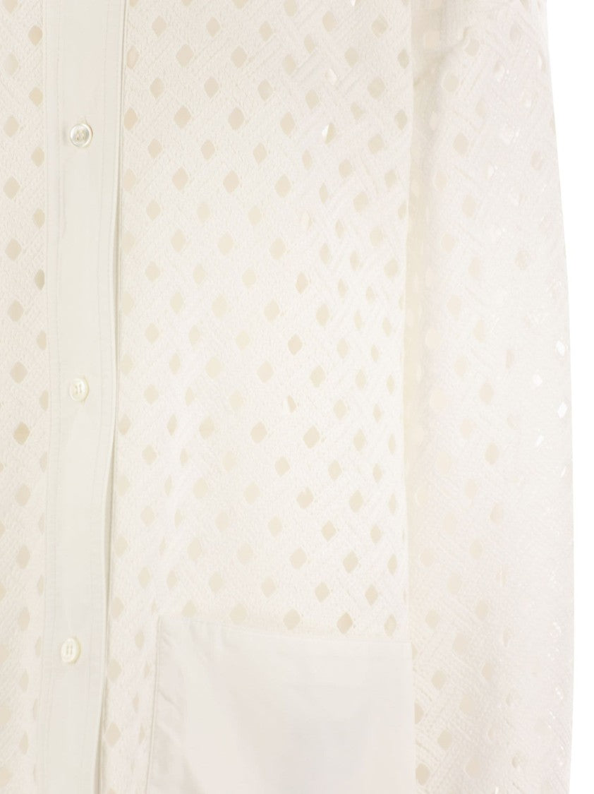 Herno Crochet-Effect Shirt-Cut Jacket