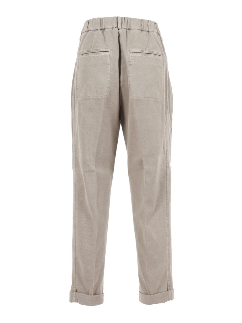 Peserico Relaxed Fit Trousers With Tapered Leg
