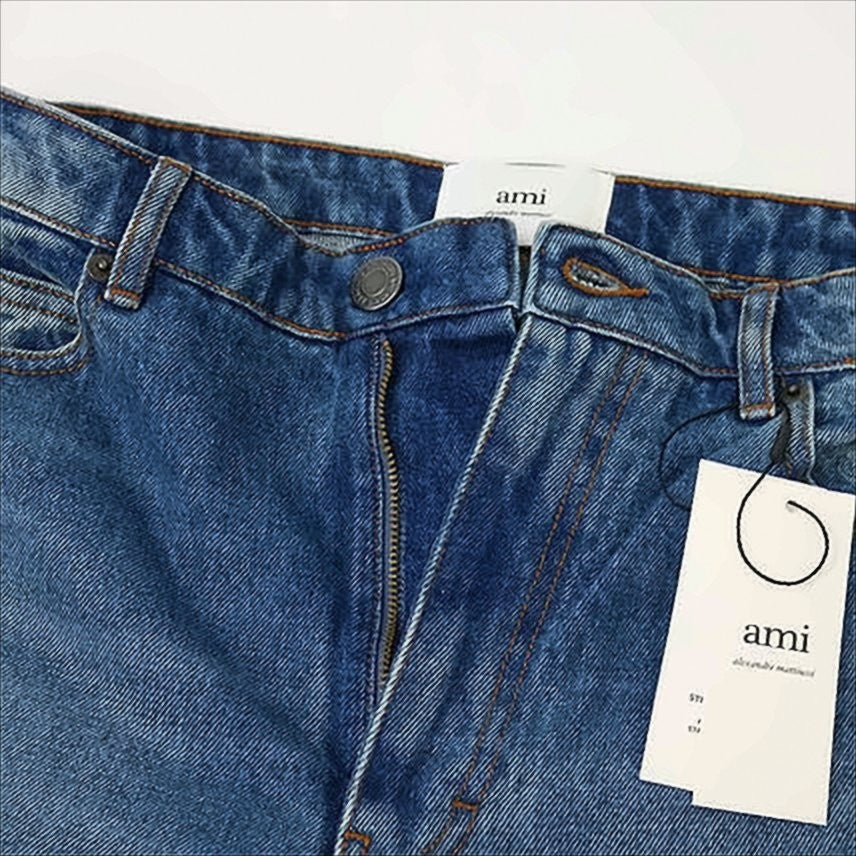 Ami Classic Straight-Leg Denim Pants With Vintage Fade