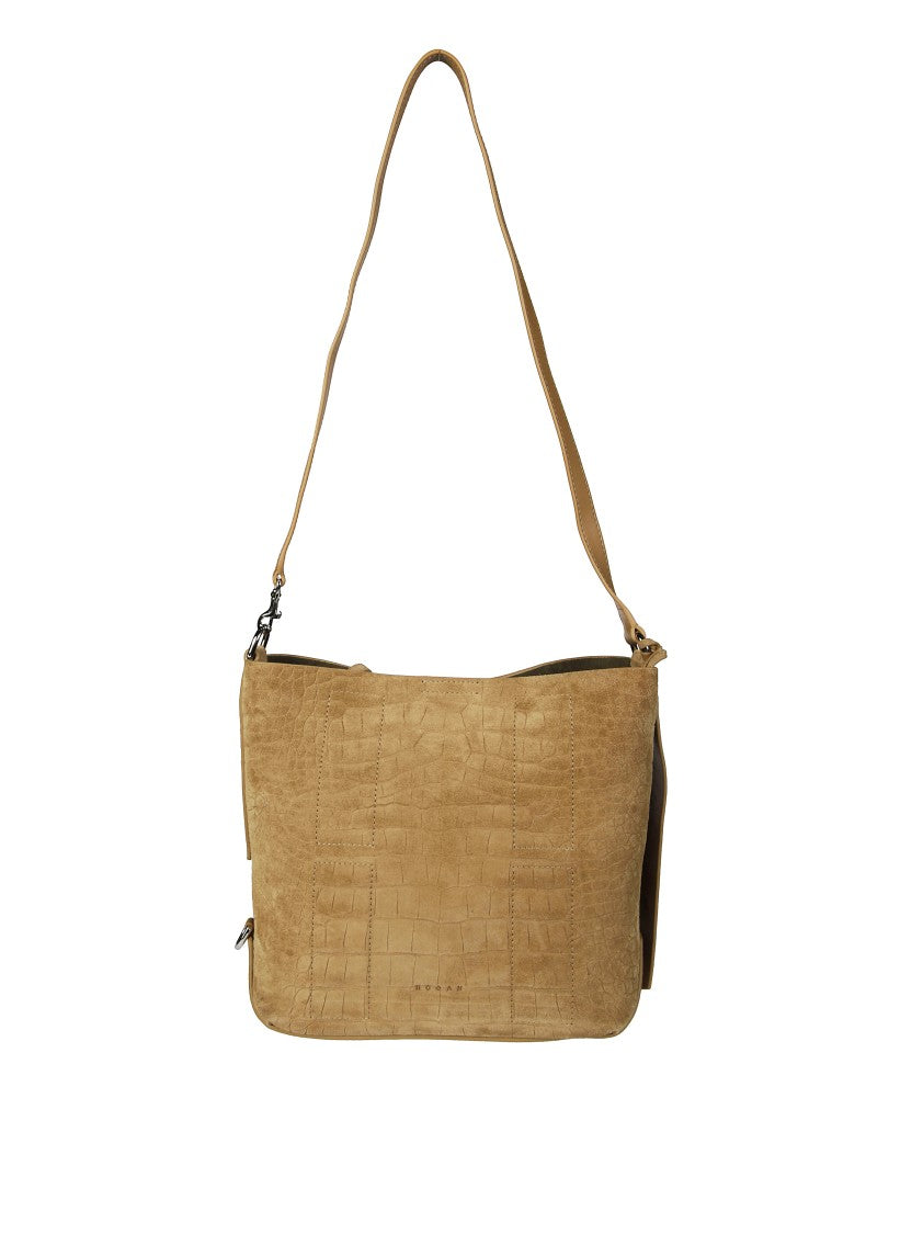 Hogan Crocodile-Embossed Shoulder Bag With Adjustable Strap