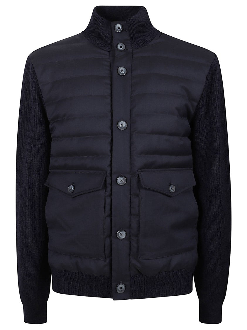 Herno Quilted Merino Wool Bomber Jacket With Down Padding