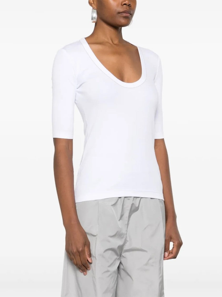 Fabiana Filippi Deep Scoop Neckline Jersey Top