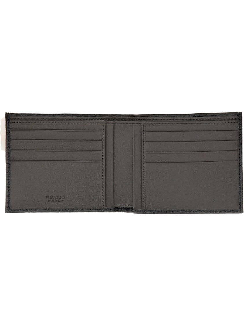 Ferragamo Textured Calfskin Gancini Wallet