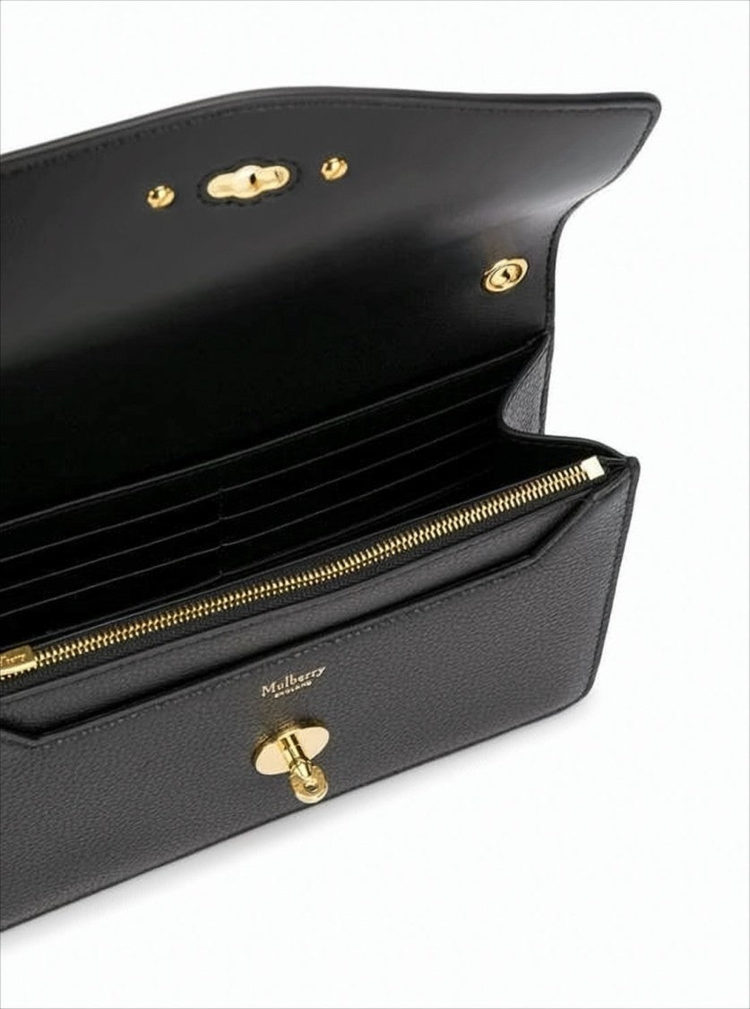 Mulberry Textured Leather Mini Shoulder Bag With Gold-Tone Clasp