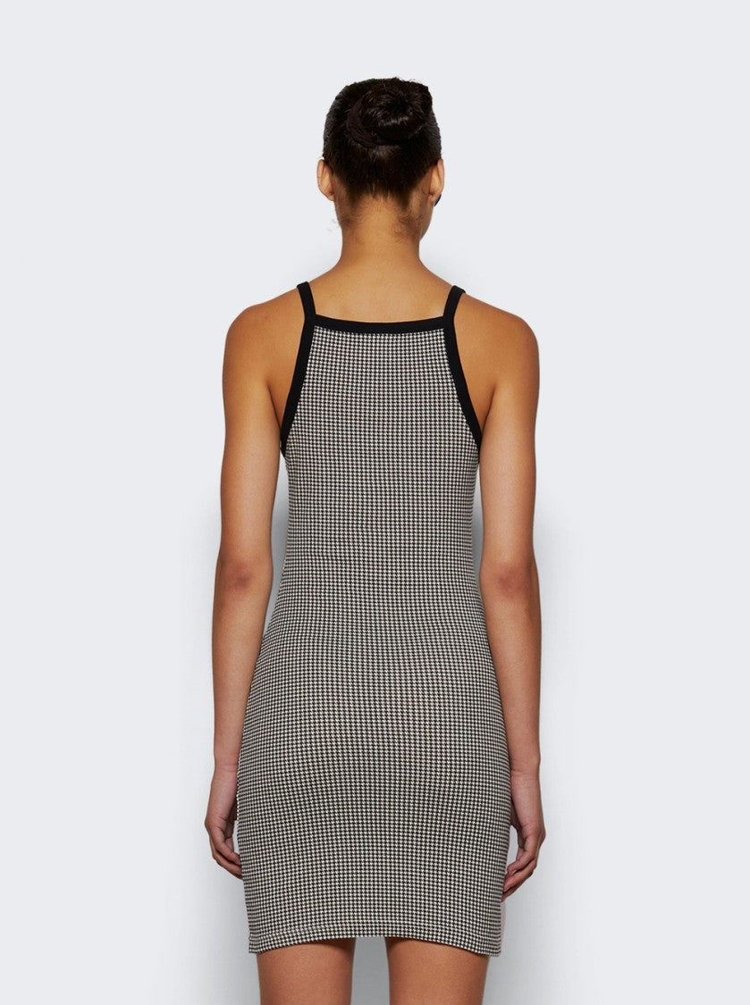 Courrèges Contrast Houndstooth Mini Dress White And Blck