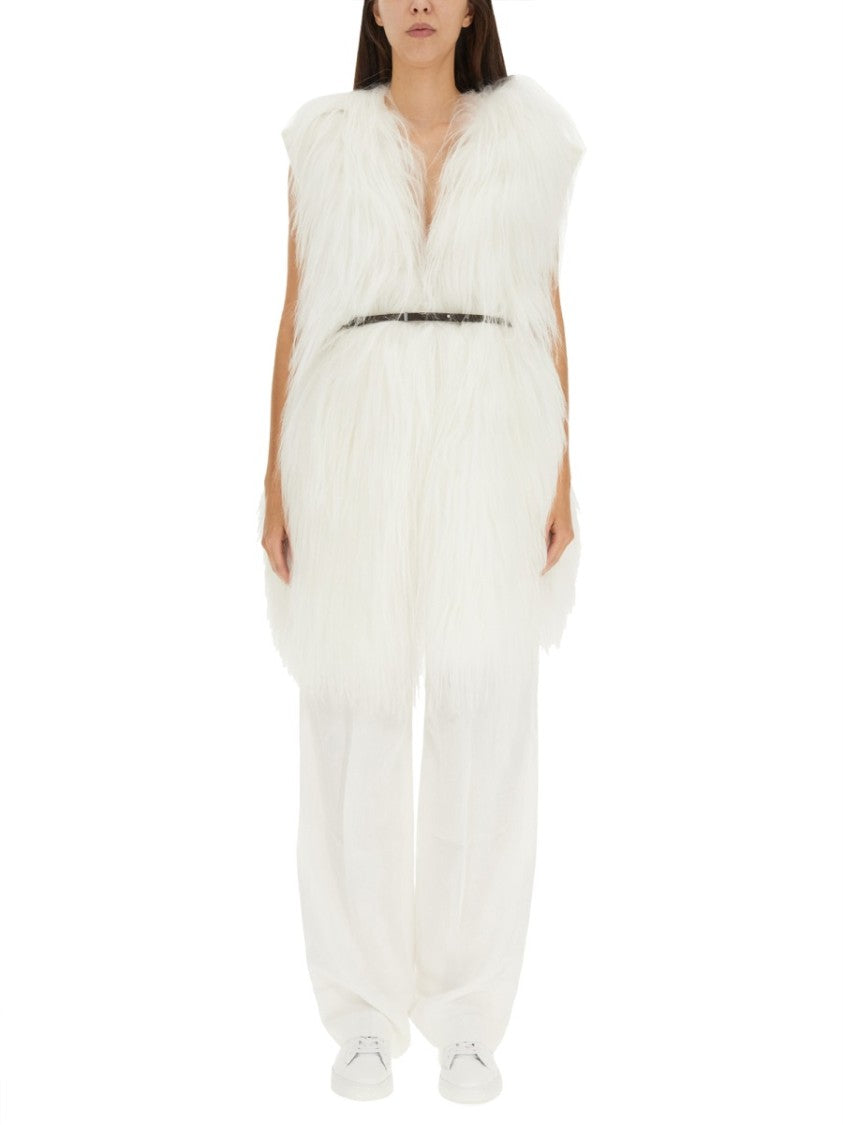 Fabiana Filippi Fluffy White Fur Vest