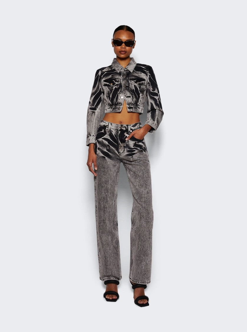 Alexander Wang Ez Embroidered Jeans Black Acid Crush