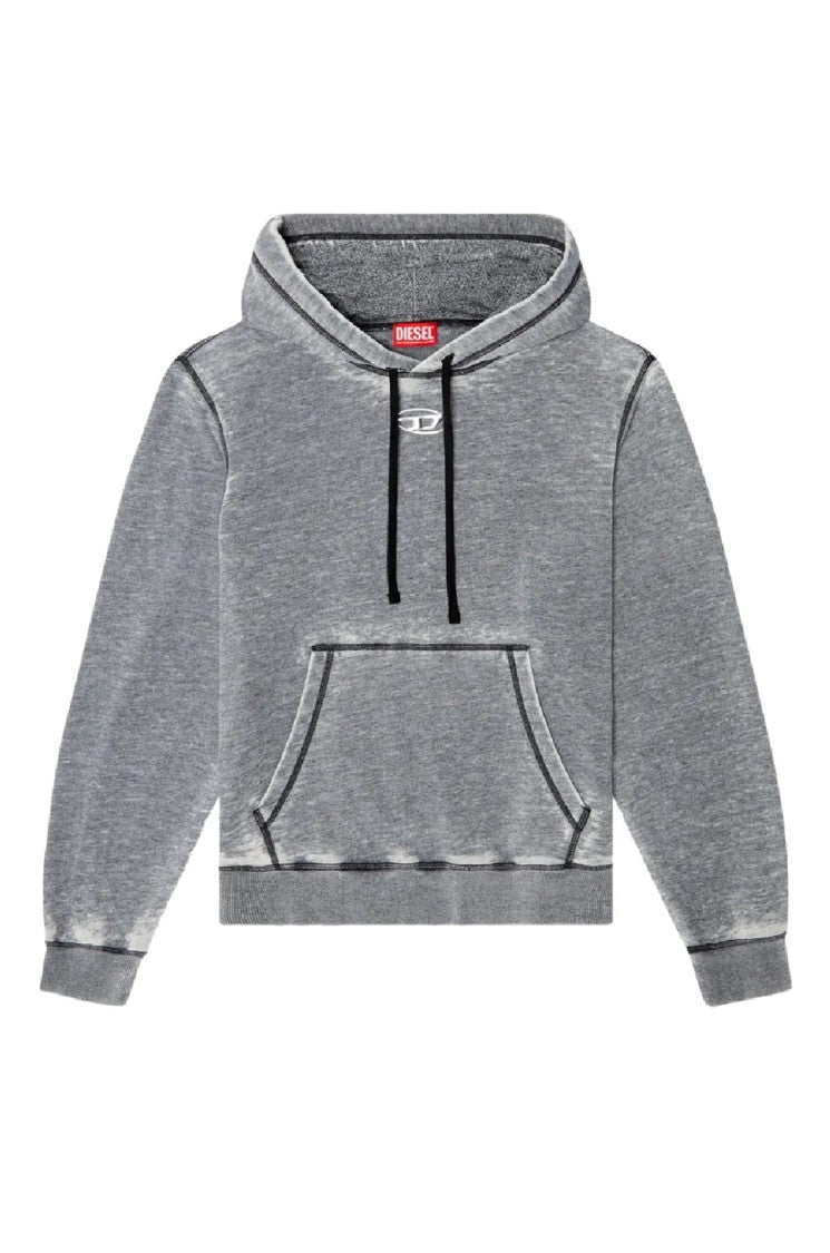 Diesel Faded Grey Sweatshirt With Classic Hood