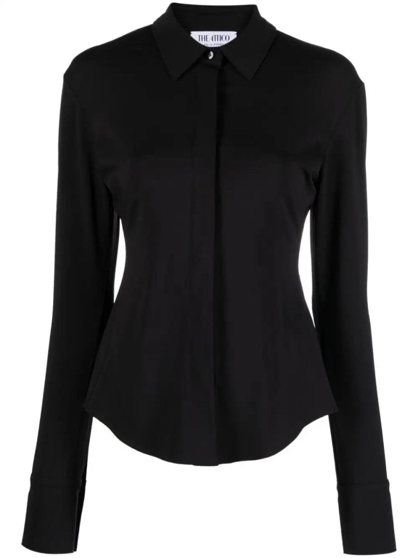 The Attico Elton Collar Long Sleeve Shirt