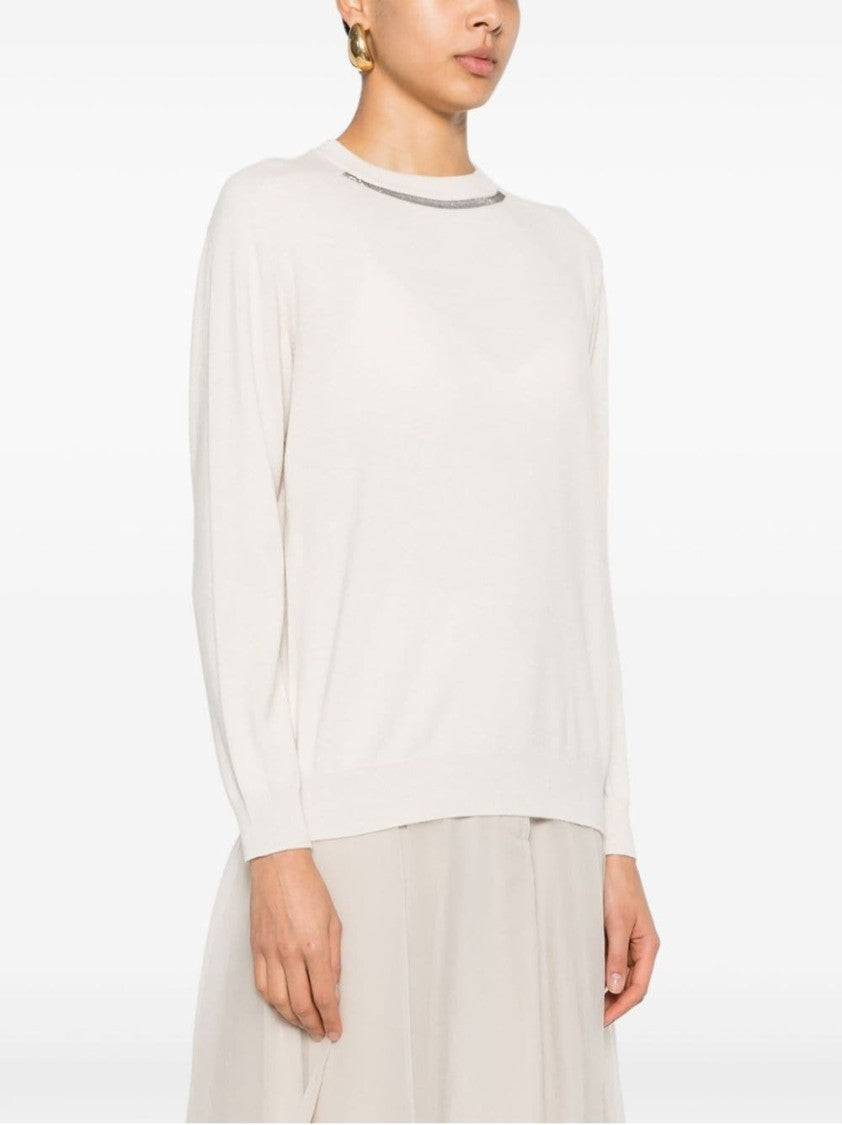 Brunello Cucinelli Crew Neck Long Sleeve Knit Sweater