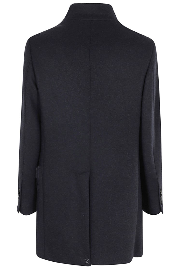 Fay Tailored Blue Wool-Blend Coat