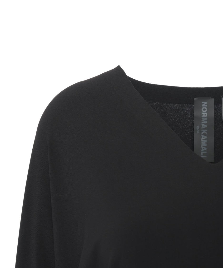 Norma Kamali Relaxed Fit Long-Sleeved T-Shirt With Classic V-Neckline