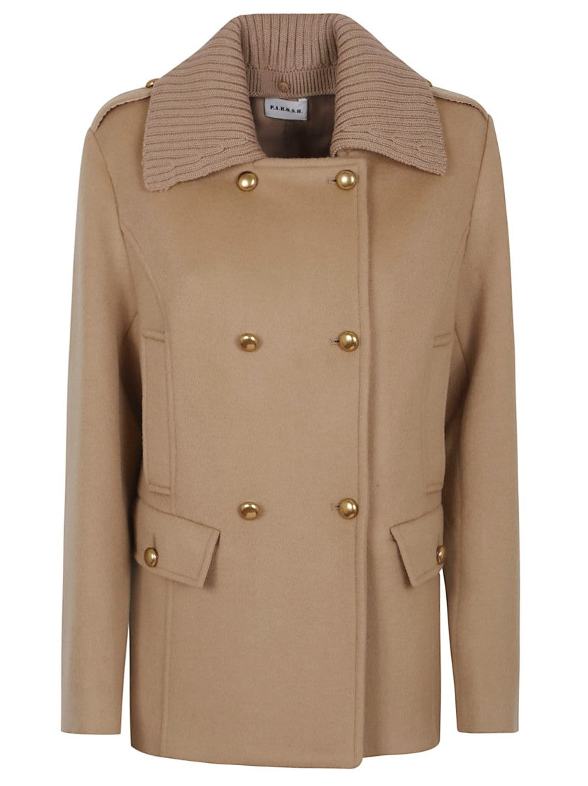 Parosh Short Wool Jacket With Ribbed Collar