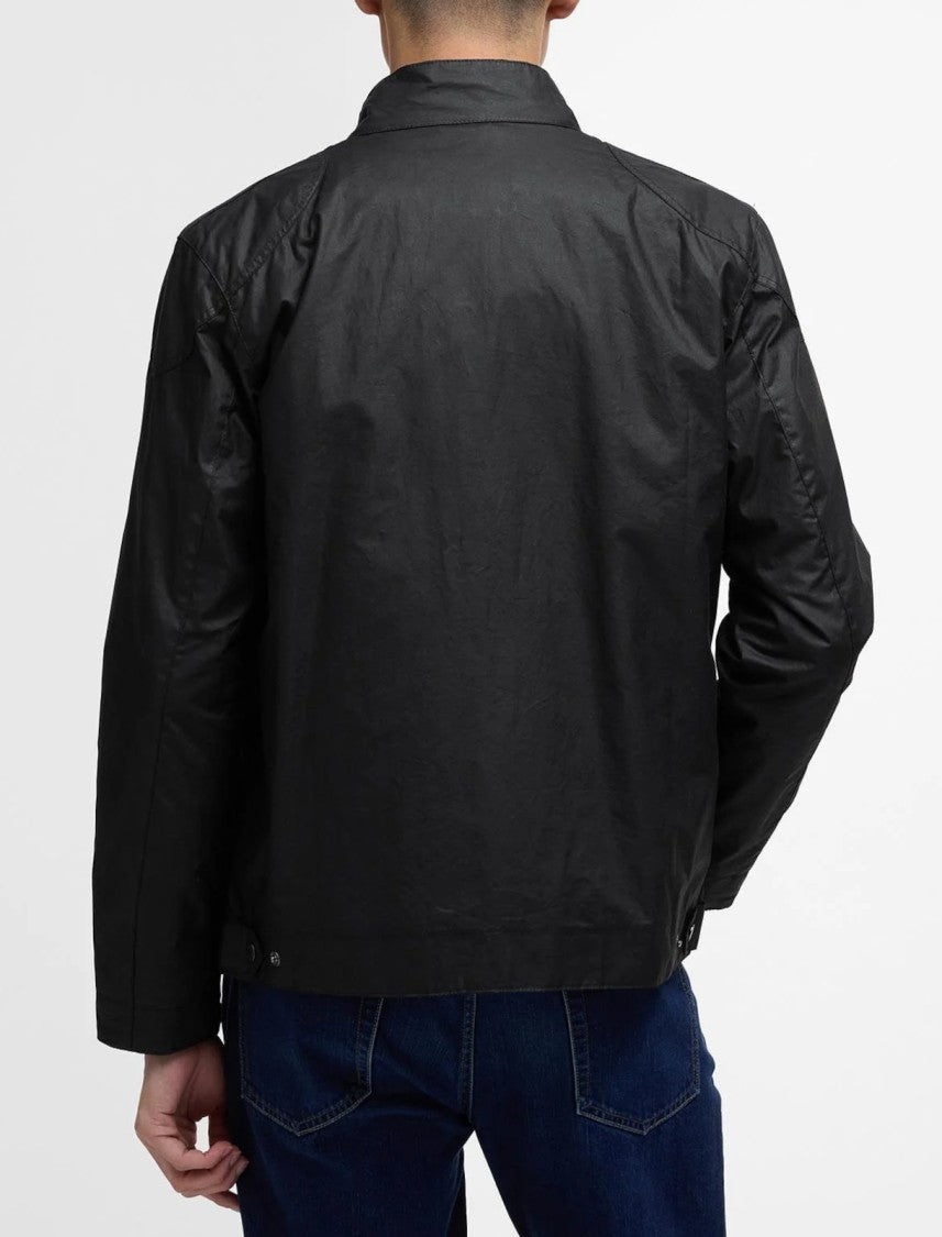 Barbour High-Collar Black Jacket With Buckle Detail