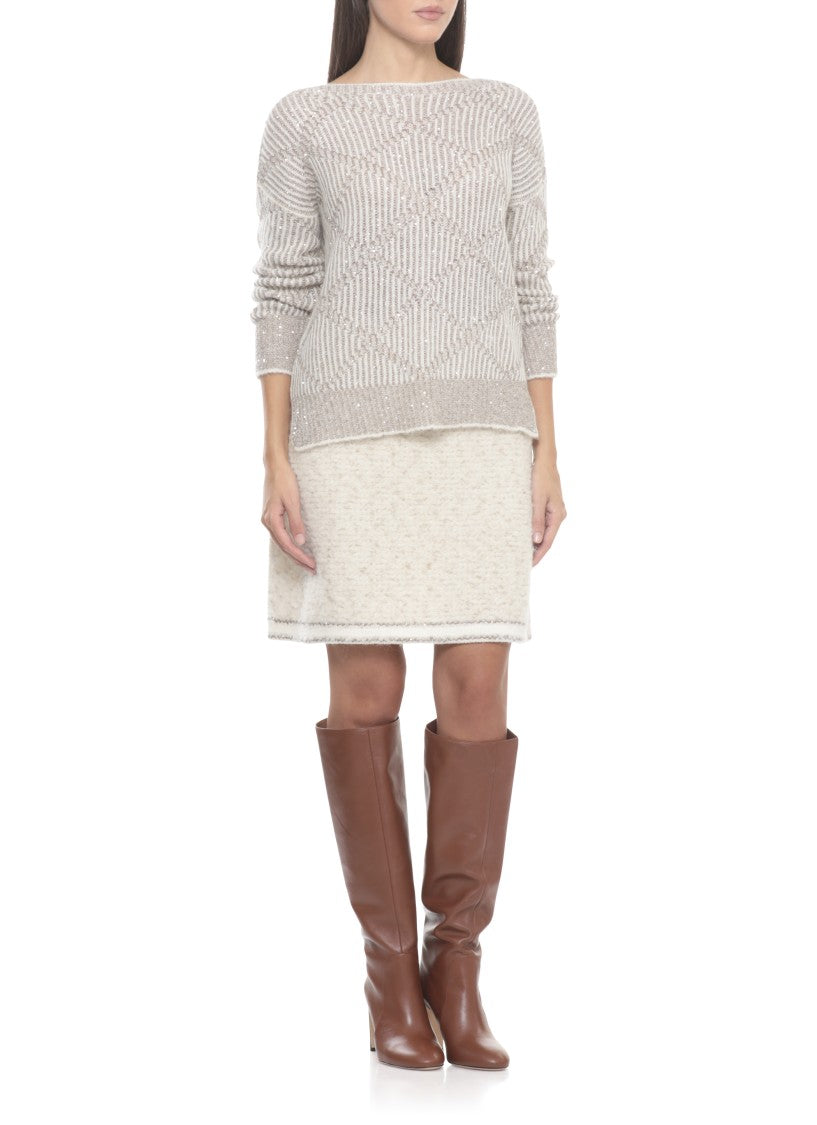 D. Exterior Beige Alpaca And Wool Sweater