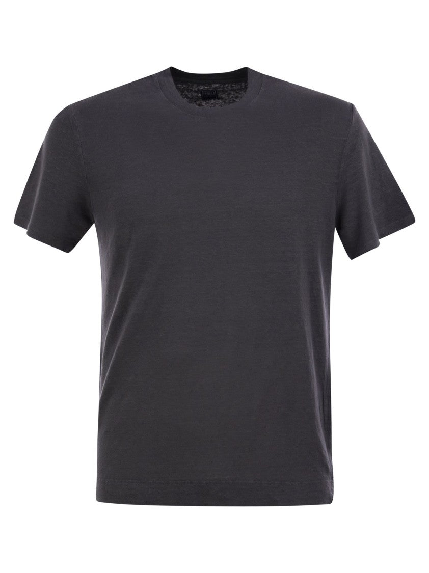 Fedeli Stretch Linen Short-Sleeved T-Shirt