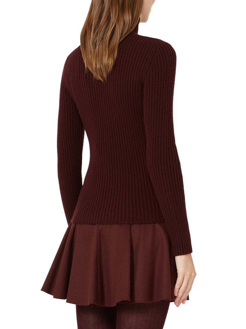 Max Mara Cable Knit Pullover Sweater With Ribbed Trimmings