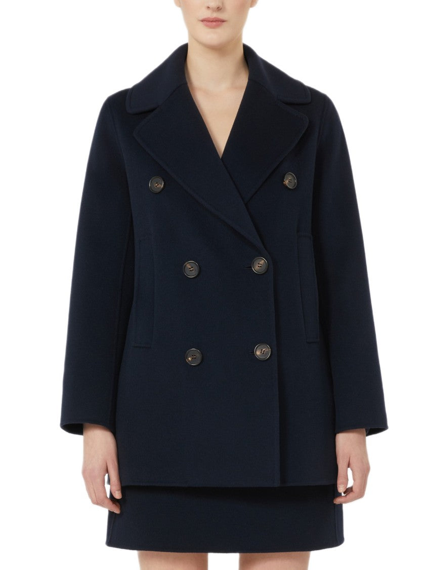 Max Mara Double-Breasted Pure Wool Caban With Adjustable Martingale