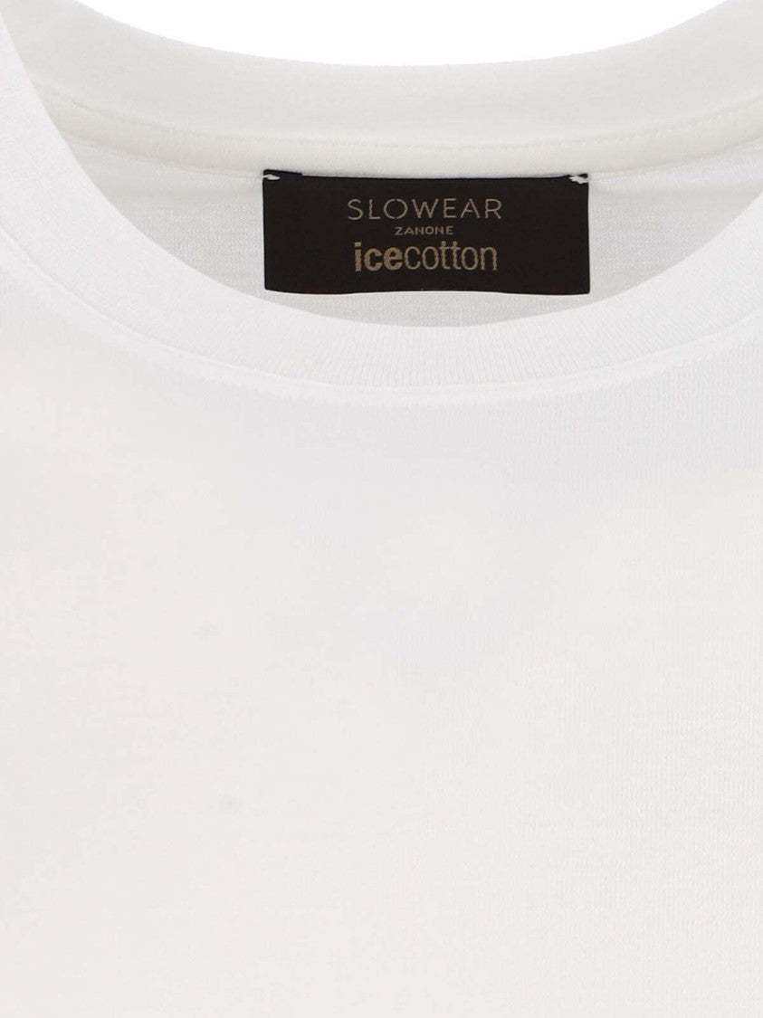 Zanone Classic Round Neck T-Shirt In Soft White Cotton