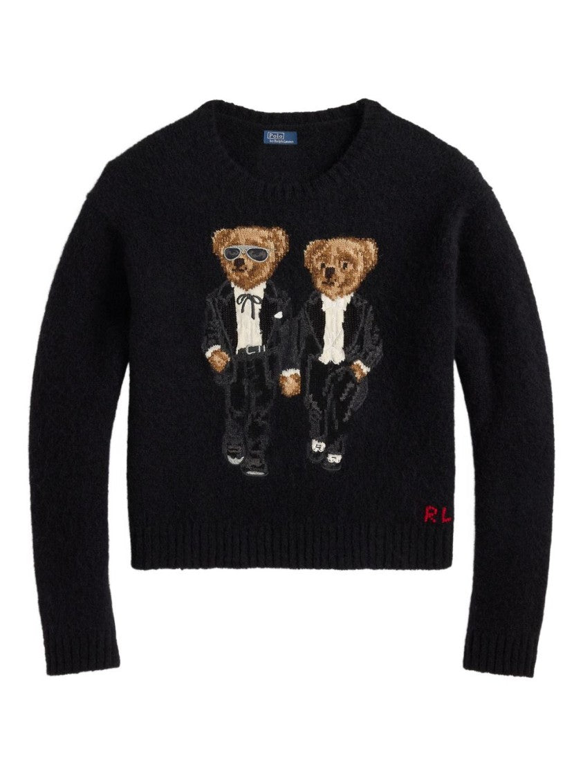 Polo Ralph Lauren Classic Black Sweater With Ribbed Cuffs And Hem