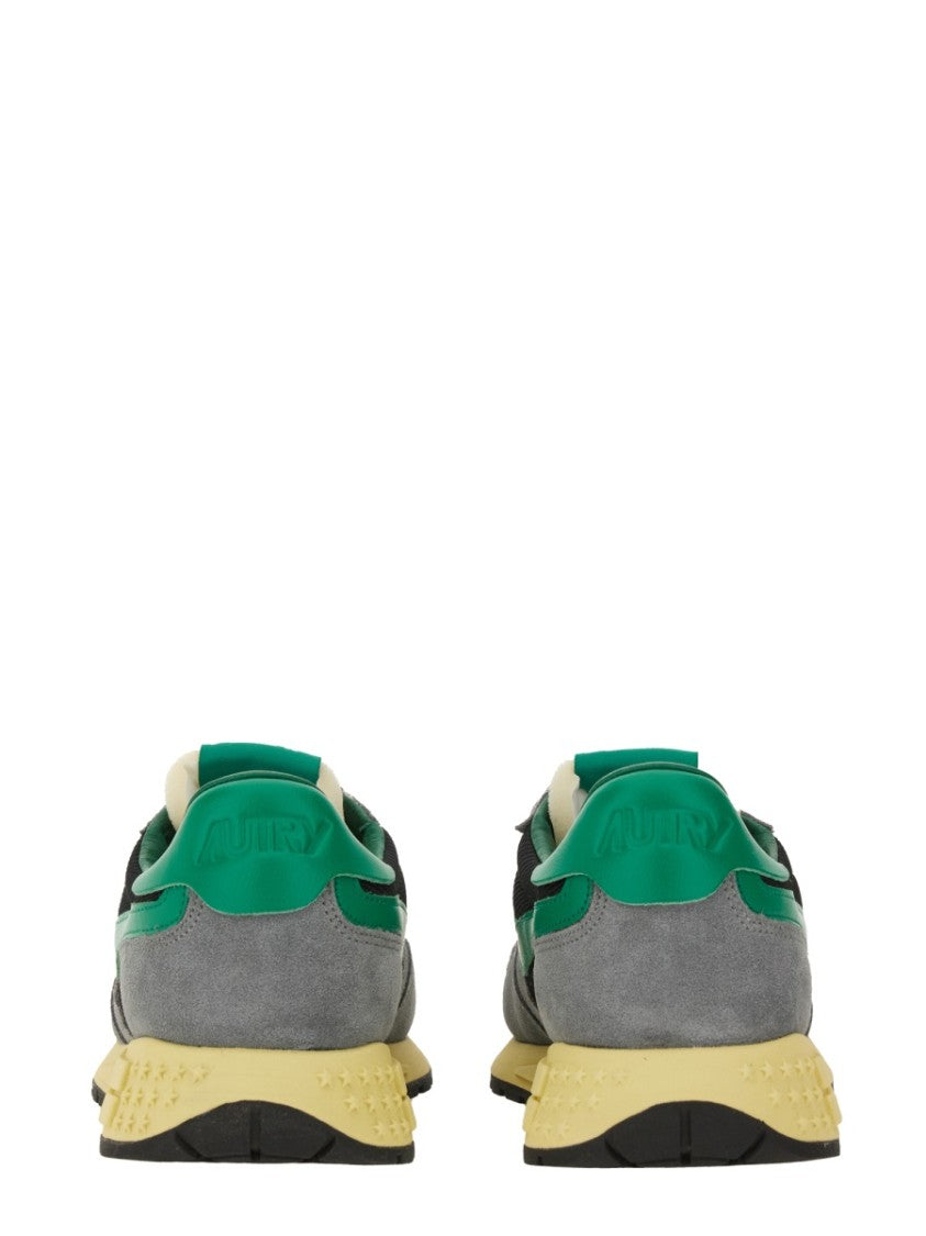 Autry Sporty Grey Suede And Mesh Sneakers